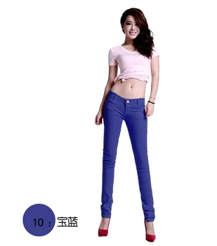 Wysokiej talii Dżinsy, moda damska jesień styl casual kolor candy ołówek legginsy obcisłe spodnie Spodnie jeans dla kobiet w 2017 gorący nowy