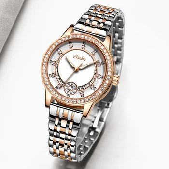 Girl Fashion Rose Gold Famale Watch Lady Stainless Steel Watch For Women Highquality Casual Wodoodporny Luxury Nadgarstkiem Watch Gifts