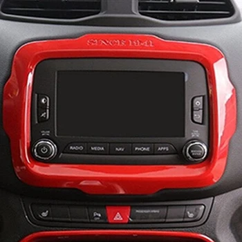 ABS desce rozdzielczej samochodu odtwarzacz DVD GPS ramka nakładka pokrywa do Jeep Renegade-2017 Czerwony
