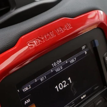 ABS desce rozdzielczej samochodu odtwarzacz DVD GPS ramka nakładka pokrywa do Jeep Renegade-2017 Czerwony