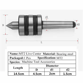 MT2 Precision Rotary Live Center Morse Taper MT2 Triple Bearing Lathe Medium Duty for High Speed Tokarski CNC Work