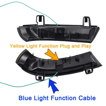 Dynamiczny wskaźnik alarm boczne lusterko wsteczne wskaźnik LED niebieski kierunkowskaz do VW GOLF 5 Plus Jetta MK5 Passat B6 EOS