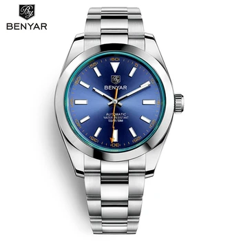 BENYAR 2021 nowe męskie zegarki najlepsze marki luksusowych ze stali nierdzewnej mechaniczne automatyczne mężczyzna zegarka wodoodporny sportowy zegarek Reloj Hombre