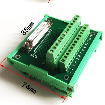 DB25 D-Sub 25 Pin złącza męskie / żeńskie złącze z zaciskami breakout board adapter szyna DIN