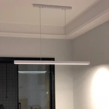 Nowoczesny długi drewniana wisząca led Iights Lighting Nordic Minimalist Aluminum simple Pendant Lamp Restaurant Bedroom Decor Luminarie