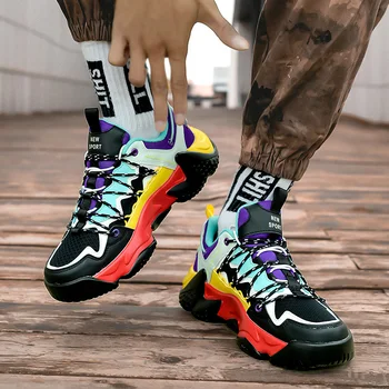 Męska, wygodna i oddychająca buty do biegania harmonia kolorów klapki obuwie odporne na zużycie amortyzujące buty sportowe