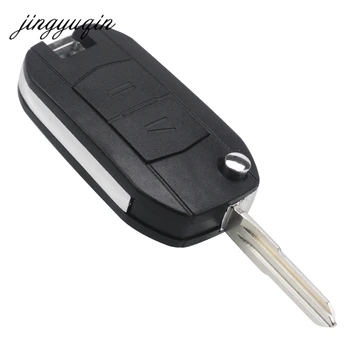 Jingyuqin Modified Flip Car Key Shell For Vauxhall Opel Agila Corsa Meriva Combo 2 Button Uncut Blank Fob Case Car-Styling