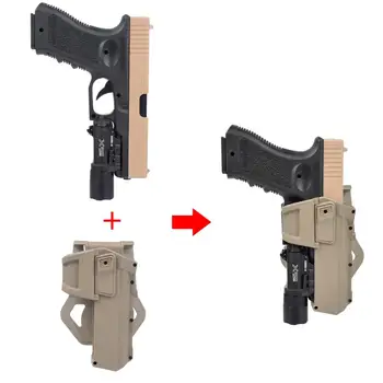 Taktyczny Glock 17 18 ruchome пистолетные kabury do Z X300 X400 latarka montowana kabura prawa ręka pasa kabura pistoletu