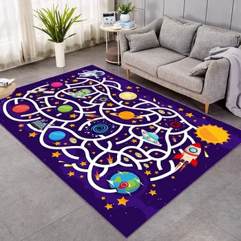 2020 nowy kreskówka dzieci bawią się mata gra planszowa duży dywan do salonu kreskówka przestrzeń Planeta dywany śmieszne modne dywany