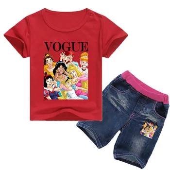 Dziecięce zestawy ubrań dla dziewczyn dla Dzieci letnia odzież dla chłopców kreskówka Harajuku VOGUE dzieci z krótkim rękawem t-shirt+spodnie 2 szt. garnitury