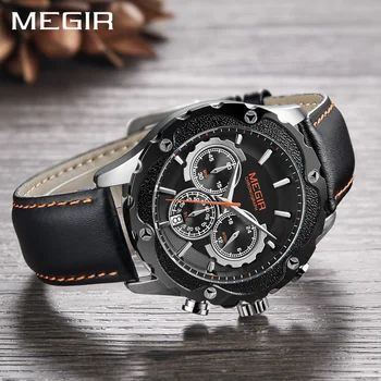 MEGIR Sport Watch Chronograph Men Top Brand Luxury Army Military Zegarki Clock Men Creative Kwarcowy zegarek Relogio Masculino