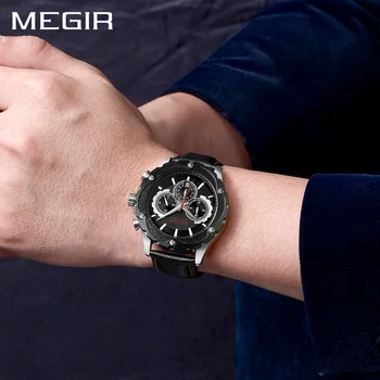 MEGIR Sport Watch Chronograph Men Top Brand Luxury Army Military Zegarki Clock Men Creative Kwarcowy zegarek Relogio Masculino