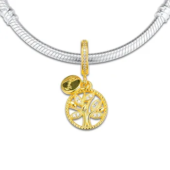 Drzewo pływające zawieszenia do Węża łańcucha bransoletki Kryształ złoty połysk zawieszenia do produkcji biżuterii 925 srebro biżuteria