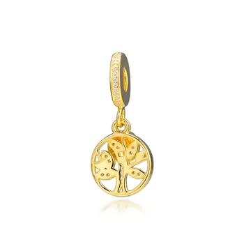 Drzewo pływające zawieszenia do Węża łańcucha bransoletki Kryształ złoty połysk zawieszenia do produkcji biżuterii 925 srebro biżuteria