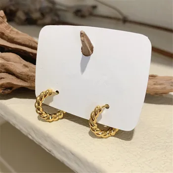 2021 Trend Fashion Simple Gold Color Small Piercing Hoop Earrings For Women Trendy 925 Sterling Silver Fine Jewelry Female