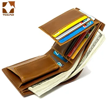 Męskie portfele luksusowe czarne skórzane podwójne krótkie portfele dla mężczyzn Hasp płaski standardowy portfel męski billetera hombre kopertówka kopertę