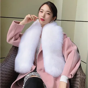 MS. MinShu Winter Thicker Natural Fox Fur Scarf Women Men Luxury Whole Fox Skin Collar Drop Shipping