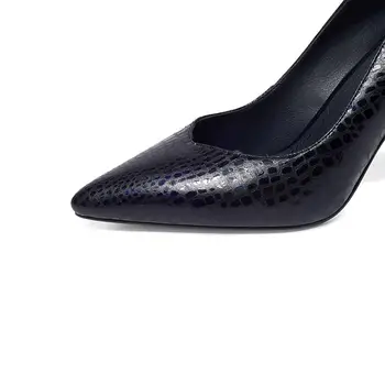 ALLBITEFO duży rozmiar:33-43 skóra naturalna buty na obcasie biurowe damskie sexy kobiet buty na wysokim obcasie wysokiej jakości damskie szpilki