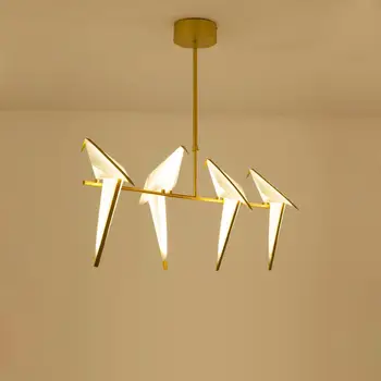 LED Postmodern Gold White Iron Acryl Love Bird Designer LED Light.Wiszące Lampy.Lampa wisząca.lampy wiszące do jadalni