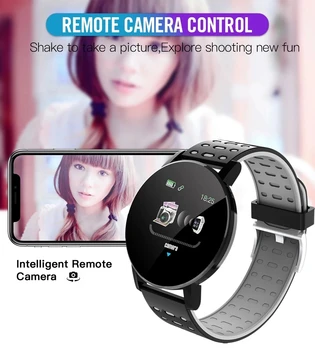2021 119 Plus Smart Watch Mężczyźni Kobiety ciśnienie krwi wodoodporny Sport okrągły Smartwatch Smart Clock fitness-tracker dla Androida i IOS