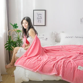 LREA łóżka i sofa różowe kołdra Zimowa Polar tkaniny kołdry rzut do dekoracji domu polar просачивающаяся wygodne skóra