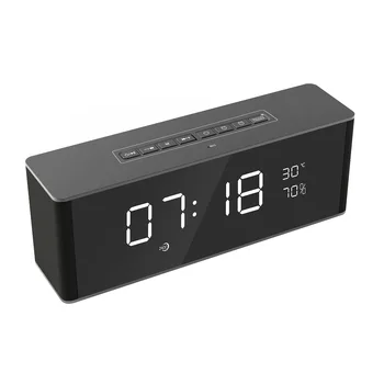 2020 LP - 06 Alarm Clock Bluetooth Speaker Deep Bass Wireless Speakers Support Hands-Free Calling TF FM Mirror Alarm Clock