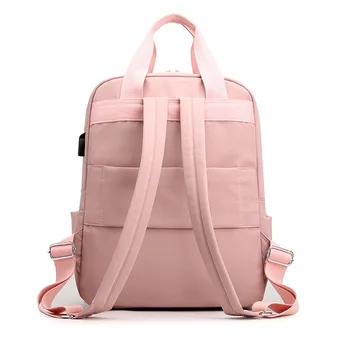 Plecak kobiety 2020 nowy wysokiej jakości damska USB ładowanie laptopa plecaki dużej pojemności wodoodporny nylon bagaż trawie torby