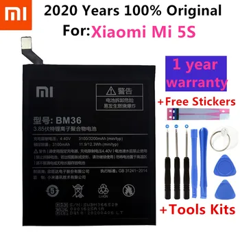 XiaoMi Original Replacement Battery BM36 For Xiaomi Mi 5S MI5S New Authentic Phone Battery 3200mAh+prezent narzędzia +naklejki