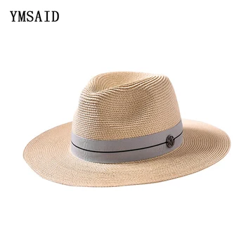 Ymsaid Letnie Codzienne Okulary, Kapelusze Dla Mężczyzn I Kobiet Moda List Do M Jazz Słomkowy Plaża Cień Panama Hat Hurtowych I Detalicznych