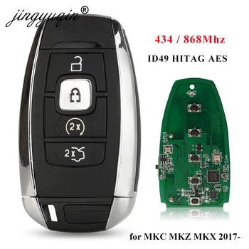 Jingyuqin Keyless Go 434/868 Mhz ID49 Car Key Remote dla Lincoln MKC MKZ MKX NAVIGATOR 2017 2018 2019 2020 Smart Fob Control