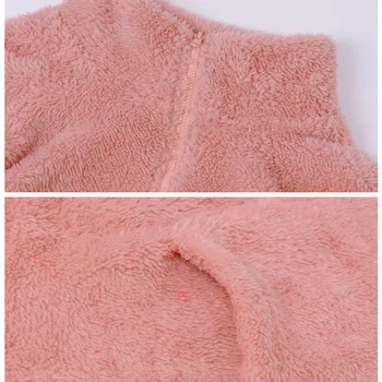 BOOFEENAA kieszeń na zamek krótka bluza top jesień zima 2019 meble ubrania białe różowe bluzy ładny флисовый sweter C70-AA29