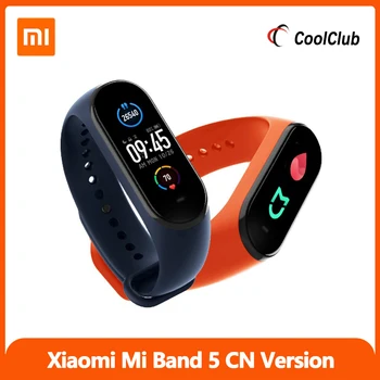 Xiaomi Mi Band 5 chińska wersja inteligentne bransoletka Bluetooth NFC 5.0 kolorowy ekran AMOLED tętno 2020 oryginalny Mi Band 5