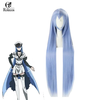 ROLECOS Akame ga KILL Anime cosplay nakrycia głowy Esdeath cosplay włosy syntetyczne Esdese długie niebieskie 100 cm włosy
