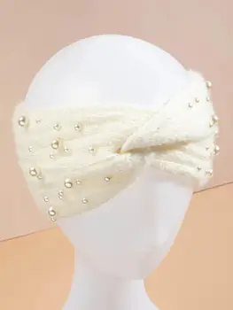 ЗУУЗ koraliki biżuteria miękka opaska na głowę zimowa zaczep grzałka opaska z dzianiny pałąk dla kobiet akcesoria do włosów