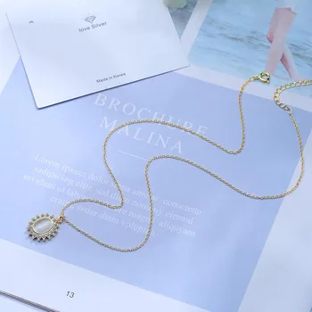 XIYANIKE srebra próby 925 nowa moda prosty kwiat Kryształ Naszyjnik dla kobiet para partia rocznica uroczy biżuteria prezent