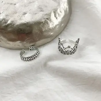 Kinel Luxury 925 Sterling Silver Crown Ring My Princess Pierścionek Zaręczynowy Simple Boho Sterling Silver-Jewelry 2019 New