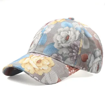 Kobiety drukowane kwiaty baseball kapelusz kolorowe kwiaty snapback kapelusz wiosna lato moda odkryty kapelusz jogging jazda na rowerze sunhat plaża