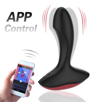Wibrujący Masażer Prostaty Smart Anal Plug Bluetooth Wibrator Sex Zabawki Dla Mężczyzn Bezprzewodowe Sterowanie Masturbator Silikonowe Korki Analne