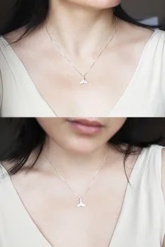 Nowy 925 srebro fishtail naszyjnik wisiorek moda srebro biżuteria oświadczenie dla kobiet biżuteria