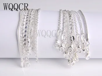 WQQCR 16-30Inches 10PCS mieszanie mieszane biżuteria DIY Making 925 Silver Filled Naszyjnik Łańcuch Water Wave Chain Figaro 