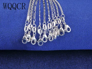 WQQCR 16-30Inches 10PCS mieszanie mieszane biżuteria DIY Making 925 Silver Filled Naszyjnik Łańcuch Water Wave Chain Figaro 