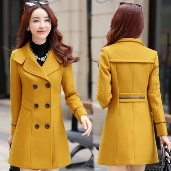 Płaszcz damski kurtka damska odzież zimowa kurtki Damskie kurtki długi żółty płaszcz 2020 Casaco Feminino KJ211