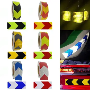 6 kolorów samochodowa taśma Odblaskowa samochodowa oznakowanie bezpieczeństwa odblaskowe strzałka paski naklejki ostrzegawczy światło reflektor naklejka ostrzegająca taśmy 5 cm*3 m
