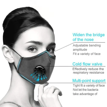 Carego są zmywalni PM2.5 maski do ust z wkładanym filtrem Anti Dust Anti Pollution wodoodporna, bawełniana Maska moda ekologiczna maska do twarzy