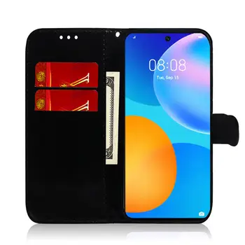 Gładka powierzchnia lustra klapki skórzane etui do Huawei P SMART 2021 Y7A etui do telefonu Huawei P SMART 2021 Y7A flip wallet etui