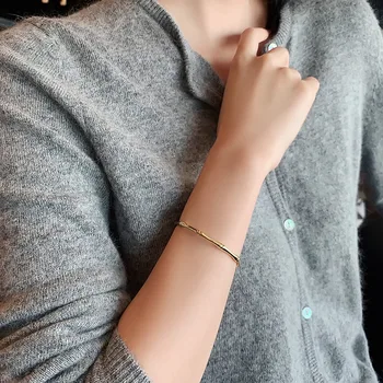 Bambus kształt bransoletka dla kobiet regulowany rozmiar złote damskie bransoletki Y2K estetyka biżuteria retro dziewczyna Niezwykła bransoletka