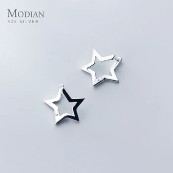 МОДИАН minimalizm nieregularne Gwiazda hoop kolczyki dla kobiet moda 925 srebro anty-alergia kolczyki biżuteria dziewczyny prezent