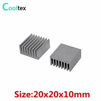 50 szt. 20x20x10 mm wyciskane aluminiowa chłodnica chłodnica chłodnica elektronicznego chipa VGA RAM IC chłodzenia chłodnica