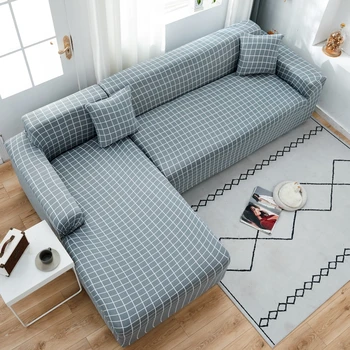 Drukowanie geometryczna jednolity all inclusive elastyczny pokrowiec na kanapie z полуостровным leżak, dzielone fotel pokrowiec stretch