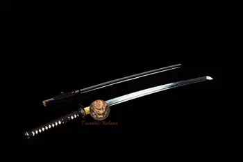 Glina Hartowana Gotowość Bojowa T10 Stal Japoński Samuraj Musashi Katana Miecz Pełna Tan Тамэсигири